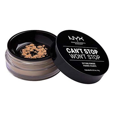 NYX PROFESSIONAL MAKEUP, Can't Stop Won't Stop Setting Powder, Löst Puder, Matt Finish, Oljeabsorberande, Vegansk formula, nyans: Medium