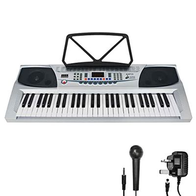 Axus AXP15 54 draagbaar keyboard, 54 mini-pianotoetsen, met muziekstandaard, stroomadapter, microfoon