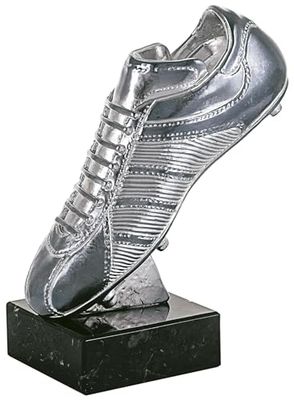 PALLART 7413 – 2 trophée de Sport avec Motif Chaussure Football, Argent, Taille Unique