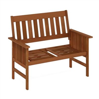 Furinno Outdoor hardhout mediterrane bank, hout, natuurlijk, 65,99 (D) x 113,18 (B) x 92,71 (H) cm