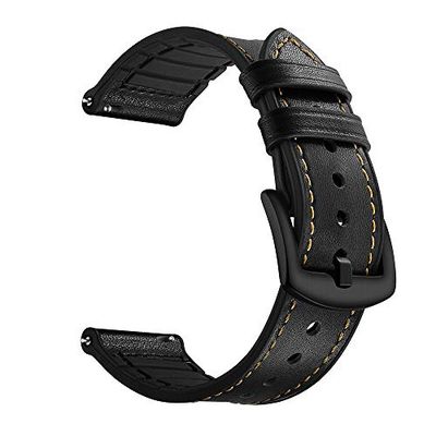 System-S Armband flexibelt av silikon 20 mm för Samsung Galaxy Watch 4 Smartwatch svart, Svart och gul, Eine Grösse, Klassisk