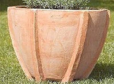 VASI IN TERRACOTTA (SET DI 2 PEZZI) GRANDE: DIAMETRO CM. 25, ALTEZZA CM. 22; PICCOLO; DIAMETRO CM. 16, ALTEZZA CM. 14 FATTI A MANO