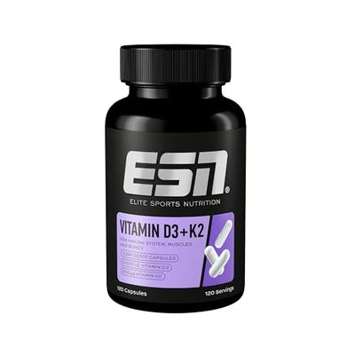 ESN Vitamin D3 + K2, 120 Vegan Capsules - Laboratory Tested - Made in Germany