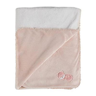 Nattou Knuffeldeken Supersoft van katoen (popeline) en polyester (velours), vos Alice, 100 x 75 cm, Alice en Pomme, oudroze