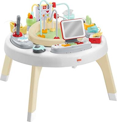 Fisher-Price HBM26-2-i-1 Home Office Activity Centre, lekbord med musik, ljus och ljud för spädbarn och småbarn, HBM26