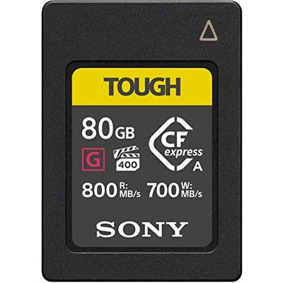 Sony CEAG80T.SYM - Tough Cfexpress Tarjeta de Memoria Flash de 80 GB Tipo A, VPG400 Serie G de Alta Velocidad con garantía de Rendimiento de vídeo (Lectura de 800 MB/s y Escritura 700 MB/s), Negro