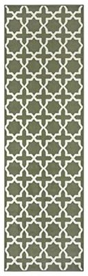 HANSE Home Tapis Glam - 80 x 500 cm - Tapis Doux à Poils Courts - Design géométrique - pour Couloir, Chambre, Chambre d'enfant, Salle de Bains, Salon, Cuisine - Vert