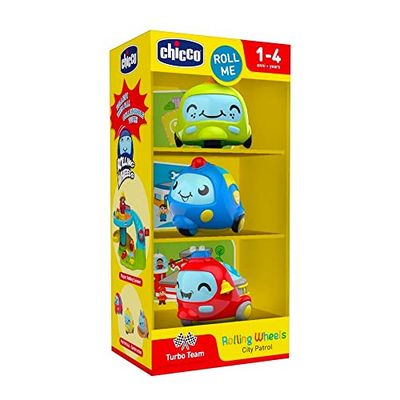 Chicco Rolling Wheels, Patrulla De Coches Infantil, Vehículos De Policía Police Turbo Ball-City Patrol, 10756000000, Plusieurs Couleurs