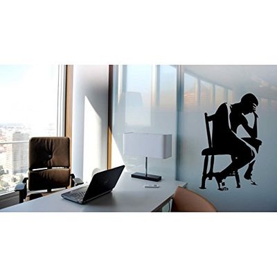 Tatoutex Stickers Le penseur - Noir, L 50cm x H 75cm