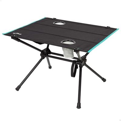 AKTIVE 63129 Tavolo da campeggio pieghevole, 62 x 56 x 42 cm con portabicchieri e tasca a rete, struttura robusta, supporta fino a 100 kg, ottimale per esterni, facile da piegare e trasportare