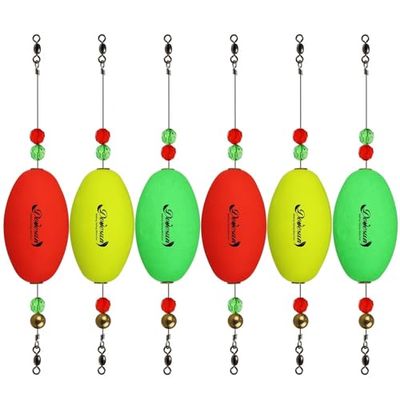 Dovesun Visdobbers Popping Cork Gewogen Visdobbers Vissen Kurken Popping Kurken voor Zoutwater Zoetwater B-Ovaal-Drijfvermogen 30g-6pcs