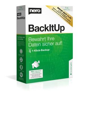 Nero BackItUp - Box con link per il download | protezione dei dati, backup, recupero dei dati, backup nel cloud, tempo di esecuzione illimitato, 1 PC - Windows 11 / 10 / 8 / 7