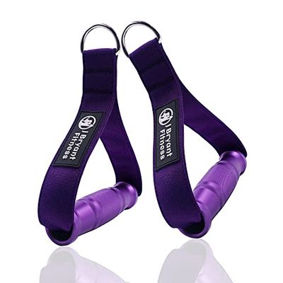 J Bryant Fitness Metalen Gym Handgrepen voor Kabel Machine Bevestiging Heavy Duty Aluminium Handgrepen Duurzame Workout Handgrepen voor Weerstandsbanden Katrol LAT Pull Down Systeem (Paarse Dubbele