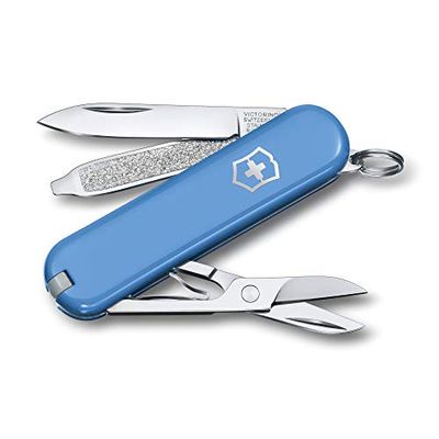 Victorinox Taschenmesser Classic SD Colors (7 Funktionen, Klinge, Schere, Nagelfeile), klein, Blister Summer Rain 58 mm