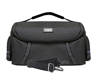 Vidpro DSLR and Video Camera Gadget Bag - Large Protective Case Includes Padded Dividers Handle and Shoulder Strap Compatible with Most Camera Brands Fits 1-2 DSLR Cameras 4 Lenses and Accessories