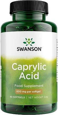 Swanson Ultra Caprylic Acid 600mg, 60 Softgels