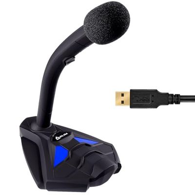 KLIM Voice V2 + Microfono USB da Scrivania + Novità Versione + Suono di Alta qualità + Registrazione e Riconoscimento Vocale, Live, Youtube, Podcast + Microfono PC Compatibile Windows Mac PS4 + Blu