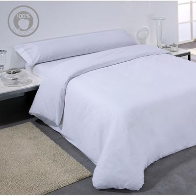 ECOMMERC3 Dekbedovertrek: 260 x 220 cm, zacht, ademend en duurzaam, wit, 100% Made in Spain voor een goede nachtrust