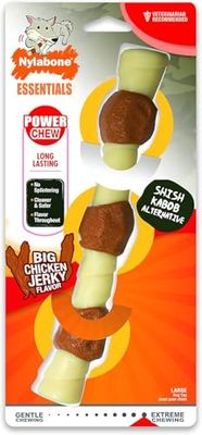 Nylabone Extreem taai hondenkauwspeelgoed, shish kebab, kip jerky smaak, rommelvrij, groot, voor honden tot 23 kg - L