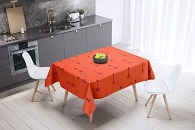 Bonamaison köksdekoration, bordsduk, lila, svart, 140 x 140 cm – designad och tillverkad i Turkiet