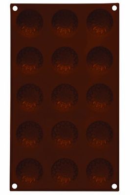 Premier Housewares Siliconen chocoladevormen in zonnebloemvorm, anti-aanbakeffect, 15-delige set, bruin, 17x30x2
