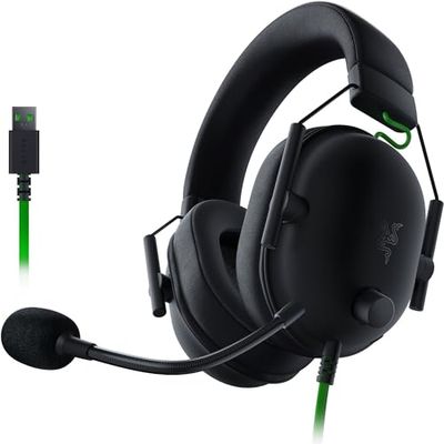 Razer BlackShark V2 X USB - Wired Esports Headset (TriForce 50 mm Drivers, Noise Cancellation, 240g Ultra-light Build, Memory Foam Cushions, 7.1 Surround Sound) Black