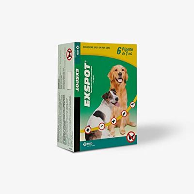 Exspot 1ml - Gocce Antiparassitario Cane - Pipette Per Cani Di Taglia Piccola E Media. Protegge Da Zecche, Pulci, Pappataci, Pidocchi E Zanzare.