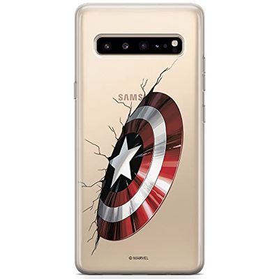 ERT GROUP Custodia per Samsung S10 5G Originale e Ufficiale Marvel Modello Captain America 023 Perfettamente adattato alla forma del telefono cellulare, parzialmente trasparente