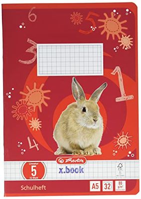 Herlitz A5 Line Style 05 (Squared Wood Paper 80 g/m²; Crystal Heart Measures 5 x 5 mm Pack of 32 Sheets White