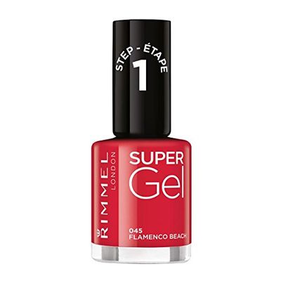Super Gel Rimmel London por Kate Moss. Conjunto duplo, esmalte de unhas, sombra 12 e camada superior de gel.