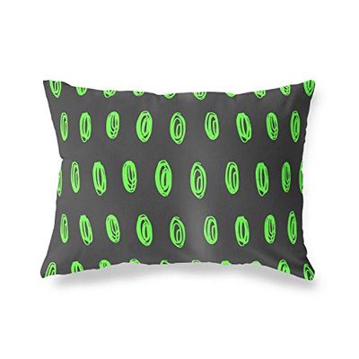 BonaMaison Fundas para Cojínes, Verde Neón-Humo Funda de Almohada para Sofá Coche Silla Oficina Cama Decorativa Moderna Decoración del Hogar, 35x50 Cm - Diseñado y Fabricado en Turquía