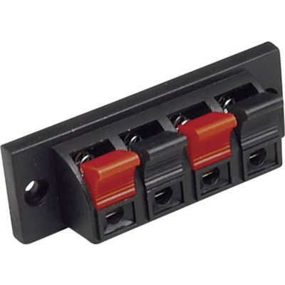 Fiche haut-parleur embase femelle, verticale BKL Electronic 0205026 Connecteur Audio Nombre de pôles (num): 4 noir 1 pc(s)