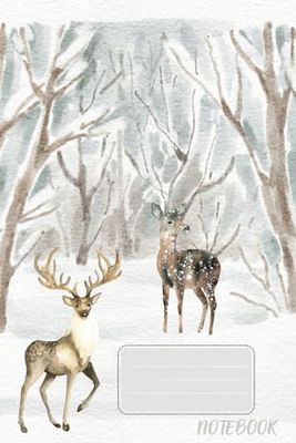 WINTER NOTEBOOK: VINTAGE STYLE, Vintage deer snow notebook gift ,Vintage Christmas Gift ,6x9 120 page Journal lined journal