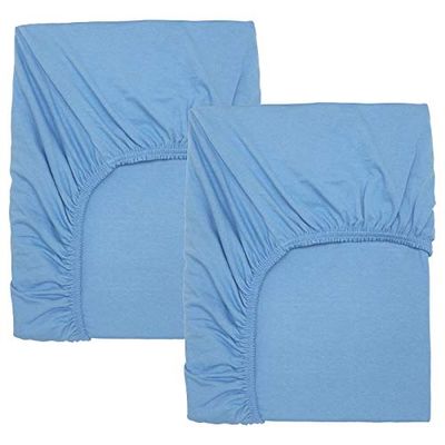 Ikea 804.271.07 LEN hoeslaken voor babybed, lichtblauw, 70x140 cm, 2 stuks, niet opgegeven