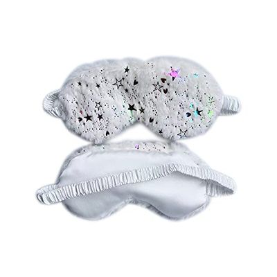 WIZBIOTECH Graziosa maschera per gli occhi soffici per dormire e viaggiare, traspirante, unisex, per bambini, adulti, stella bianca