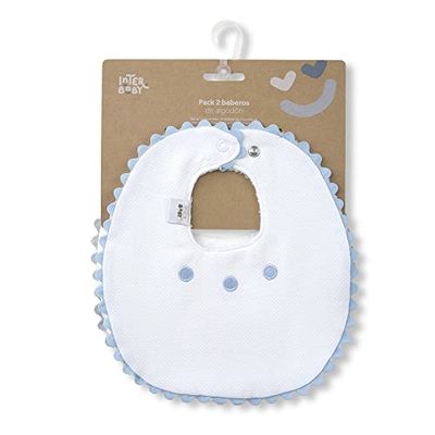 Slabbetjes in blauw en grijs 2 stuks