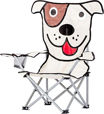 CAO C.A.O. -Fauteuil pliant Enfant en Tube Acier-Toile Polyester 600D-CHIEN-Longueur 33 cm-Largeur 33cm-Hauteur H63 assise H22 cm Sillas/Mesas, Niño, Transparent, 63x22x33cm