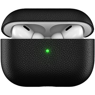 KeyBudz Artisan, Étui de Chargement en Cuir pour Apple AirPods Pro 2 Noir