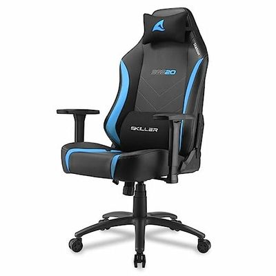 Sharkoon SGS20 Sedia da Gaming, Lega di Acciaio Pelle Sintetica, Nero/Blu, Normale