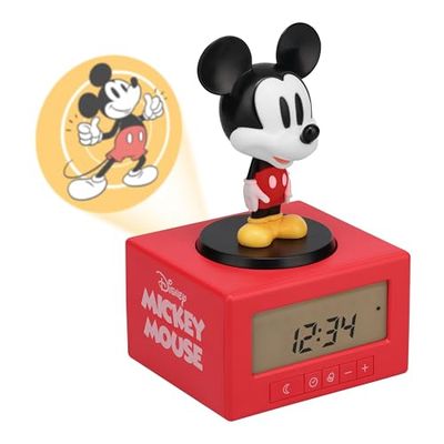 Disney Mickey Mouse Sleep Training Alarm Clock - Officially Licensed Gift, Kids Projection Bedroom Night Light | Paladone