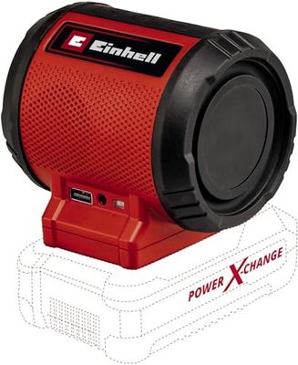 Einhell TC-SR 18 Li BT - Solo Altoparlante a batteria Power X-Change (18V, USB 5 V - 2 A,uscita AUX, potenza 2 x 3, 85 dB (A), senza batteria e caricabatteria)