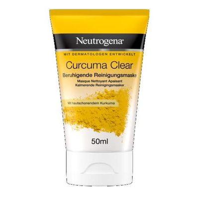 Neutrogena Curcuma Clear Soothing Cleansing Mask (50 ml), Beauty Face Mask with Skin-Friendly Turmeric, Skin Care and Facial Care Mask for Facial Cleansing for Blemish, Sensitive Skin