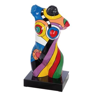 Casablanca Escultura Torso - Resina/Mármol - Multicolor - Brillante - Altura 53 cm - Esculturas - Decoración - Arte - Accesorios para el hogar