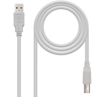 Câble USB 2.0 type A vers USB type B, nanocable pour imprimantes 1.8m, câble beige A/M-B/M