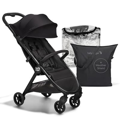 Baby Jogger City Tour 2 Eco - Sistema de viaje para cochecito de bebé, ultraligero, plegable y compacto, bolsa de transporte, protector contra la intemperie y barra para el vientre, con telas
