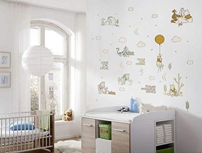 Komar 14062h 50 x 70 cm Morning Disney Woodland Deco Size Hundred Acre Forest Wall Nursery Baby Room Stickers Winnie The Pooh Colourful