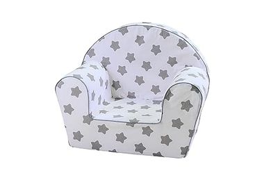 KNORRTOYS.COM Knorrtoys 68344 Fauteuil pour Enfant Motif Gris, Coton, Étoiles Grises