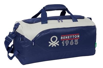 Safta Benetton Varsity Sac de Sport, idéal pour Les Enfants de différents âges, Confortable et Polyvalent, qualité et résistance, 50 x 25 x 25 cm, Bleu Marine/Gris, Bleu Marine/Gris, Estándar,