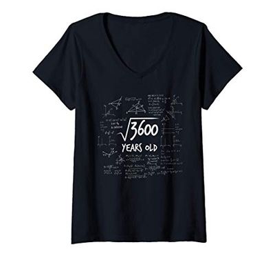 Donna 60° compleanno - radice di 3600 matematica nerd matematica Maglietta con Collo a V