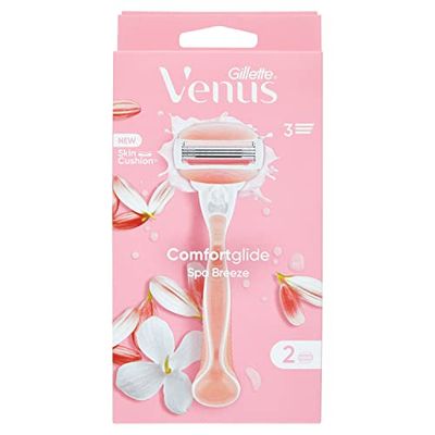 Gillette Venus ComfortGlide Spa Breeze Rasoio Donna Con 2 Lamette Di Ricambio, Manico Ergonomico E Supporto Per Doccia